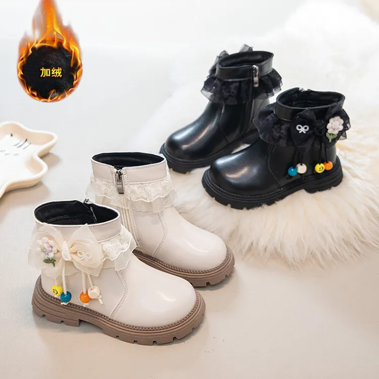 女童马丁靴2025春秋新款儿童单靴中大童公主短靴冬季加绒加厚棉靴