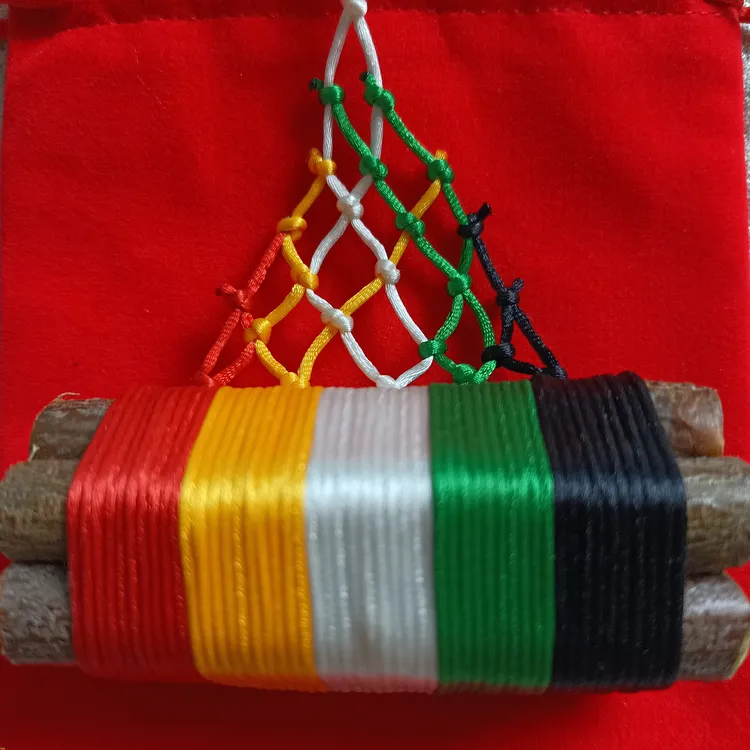 沂蒙山桃木东南枝手工五彩绳捆绑招财纳福平安幸福