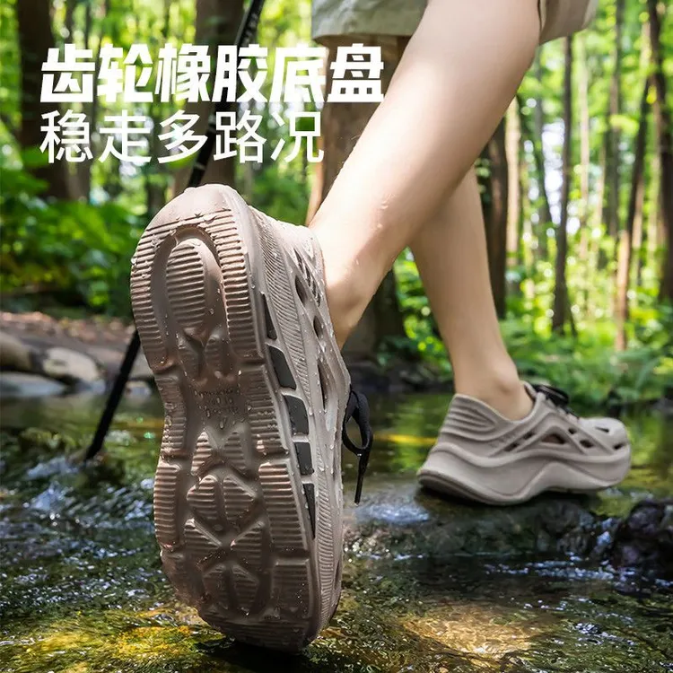包跟溯溪涉水鞋男士沙滩洞洞鞋新款速干透气户外防滑开车钓鱼凉鞋