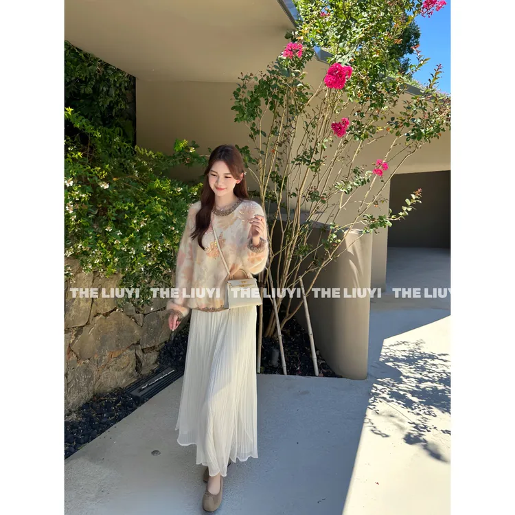 【LIUYI】枫林晚～马海毛羊毛亲肤柔软不扎身重工手工绣珠毛衣58241