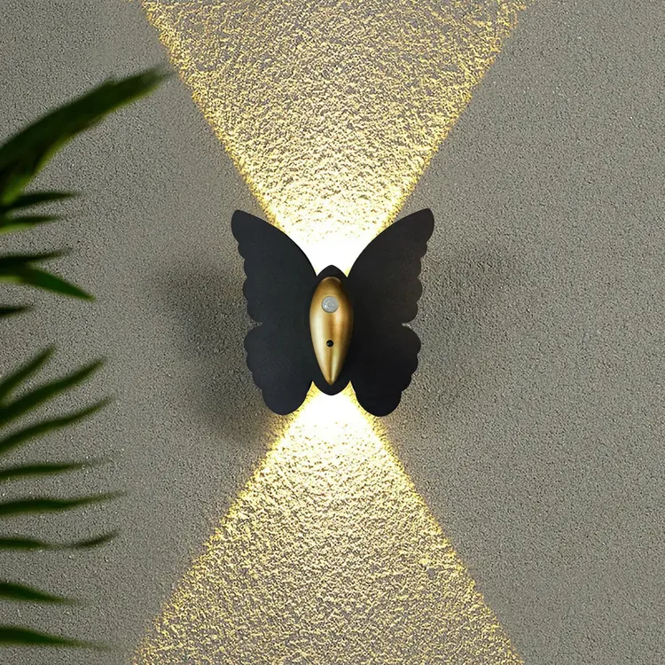 免布线充电款蝴蝶壁灯简约创意高级感氛围灯过道走廊小夜灯感应灯