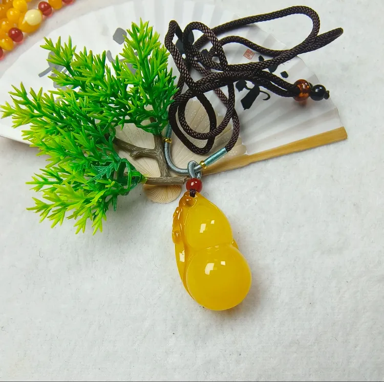 W151新蜜俏色小葫芦素绳款吊坠时尚百搭款古风饰品