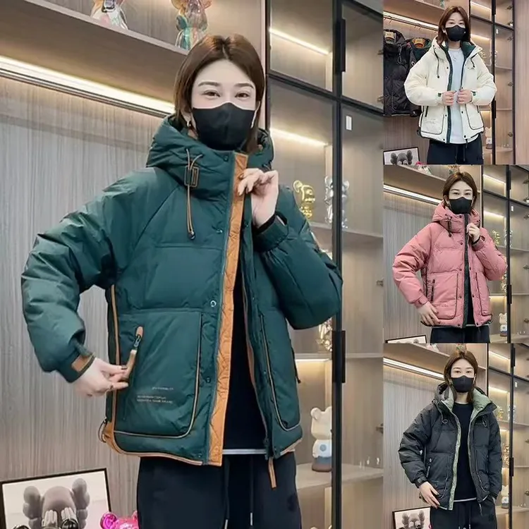 纯色净版加厚保暖羽绒服男冬季新品宽松连帽外套百搭休闲鸭绒上衣