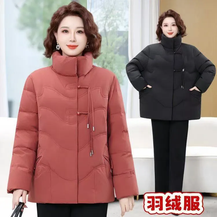 100-220斤特大码胖妈妈洋气流苏羽绒服冬季白鸭绒保暖女装加厚女