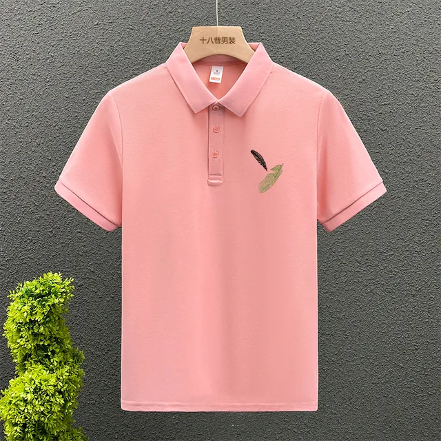 欧货网红爆款小众高端印花轻奢男T恤短袖polo衫男潮牌痞帅衣服男