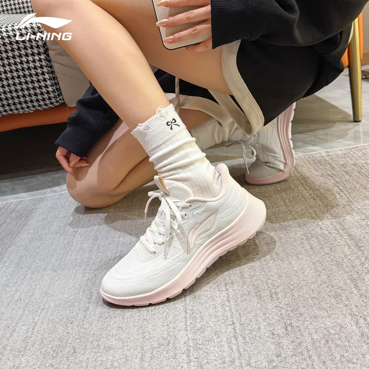 李宁轻羽跑步鞋女鞋官方正品轻便休闲运动网面舒适软底透气跑鞋子