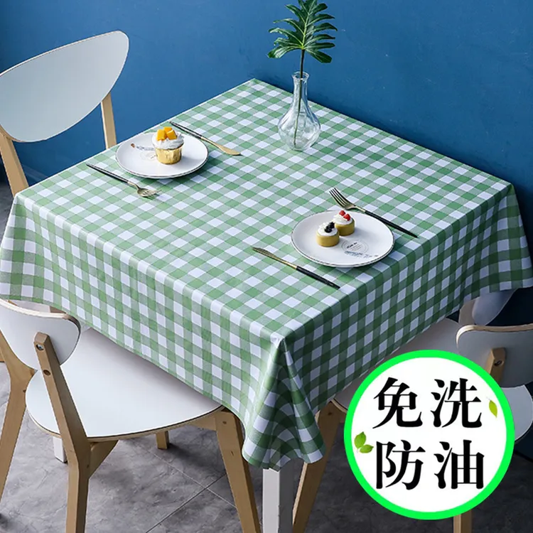 桌布防水防油防烫正方形餐桌布ins学习桌面装饰布置台布pvc茶几垫