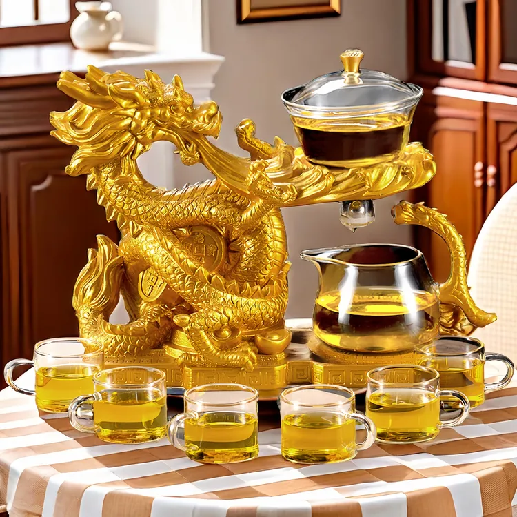 创意高硼硅玻璃自动茶具套装懒人茶具磁吸泡茶壶泡茶神器功夫茶具