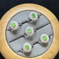 【上旭珠宝马哥推荐】天然翡翠A货满绿蛋面戒指开口戒 多样性发一件