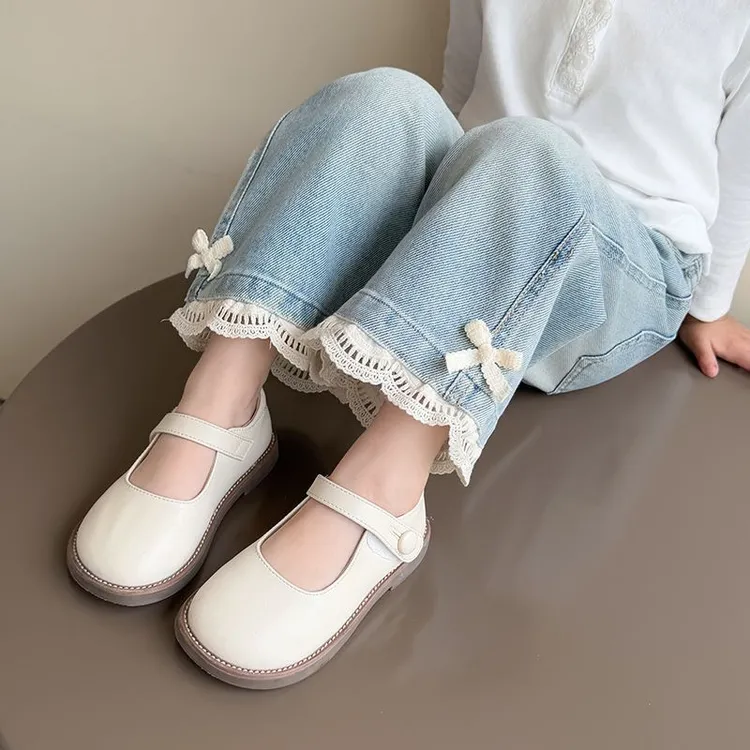 女童牛仔裤2025新款儿童春秋洋气喇叭裤宝宝裤子小童长裤