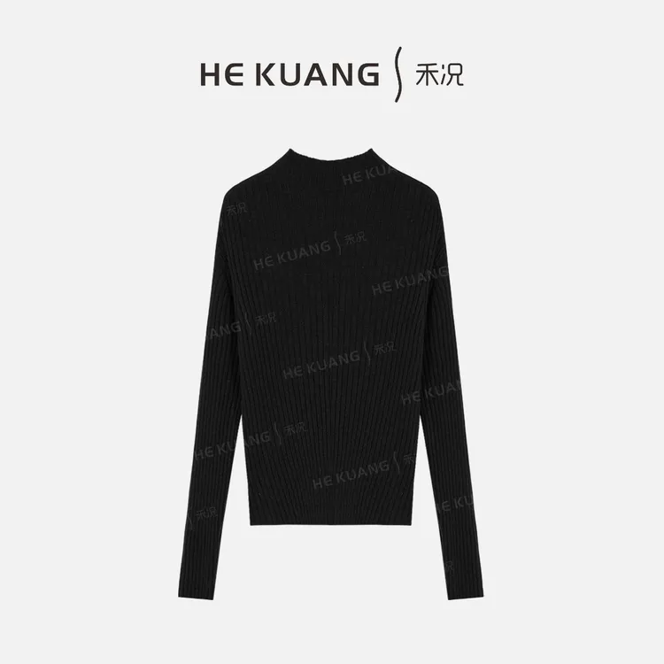 禾况HEKUANG琥珀流光【兜财2.0】羊毛针织简约优雅上衣X653 0585