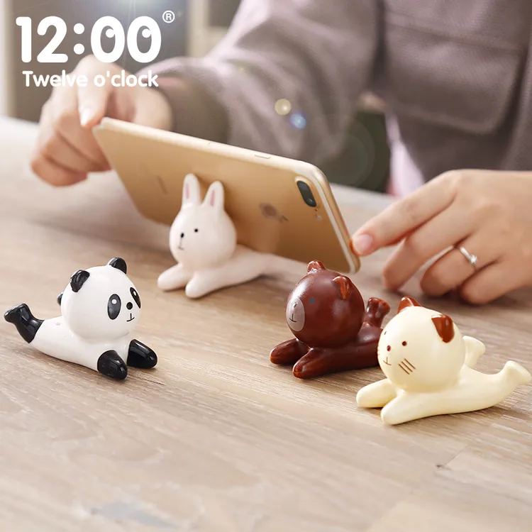 卡通筷子架高颜值筷子托小兔猫咪陶瓷日式厨房可爱熊猫小熊手机架