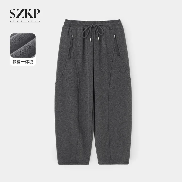 SZKP冬季新裤女童保暖裤子中大童休闲儿童加绒直筒裤JMKD556902