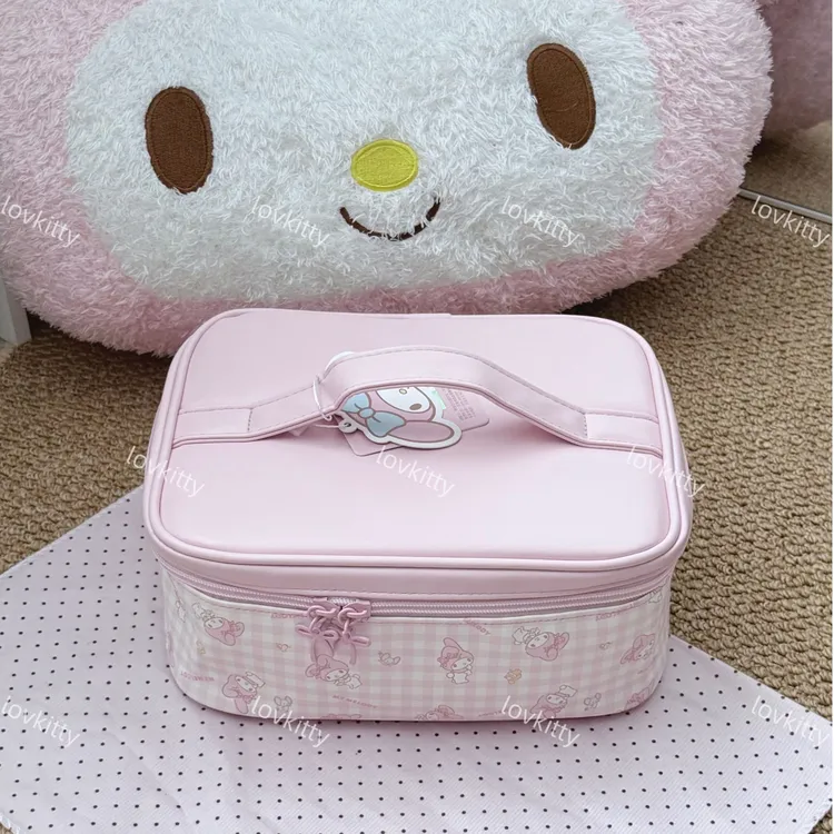三丽鸥正版美乐蒂分区化妆品收纳包女大容量旅行便携式手提化妆包