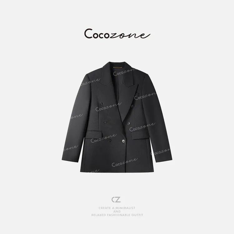 COCO ZONE 刘一一“罗兰西服”绵羊毛混纺显贵简约外套 CD2A1534