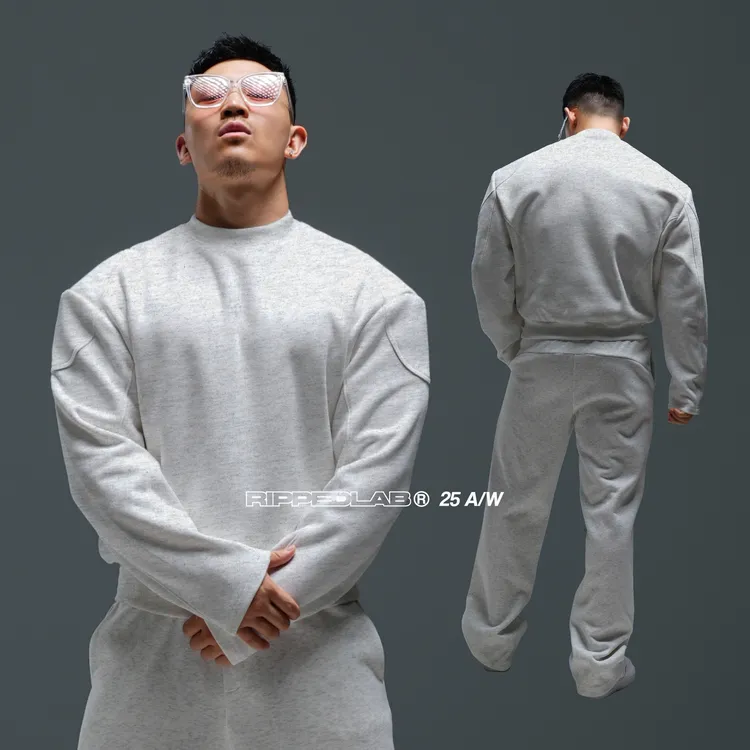 撕裂组织秋冬重磅游猎骑士3.0卫衣硬核显壮短宽廓形棉机车风