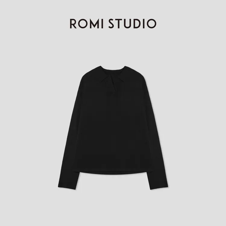 ROMI STUDIO“典雅美学”100%桑蚕丝柔顺polo领套头毛衫 RWCSST2961