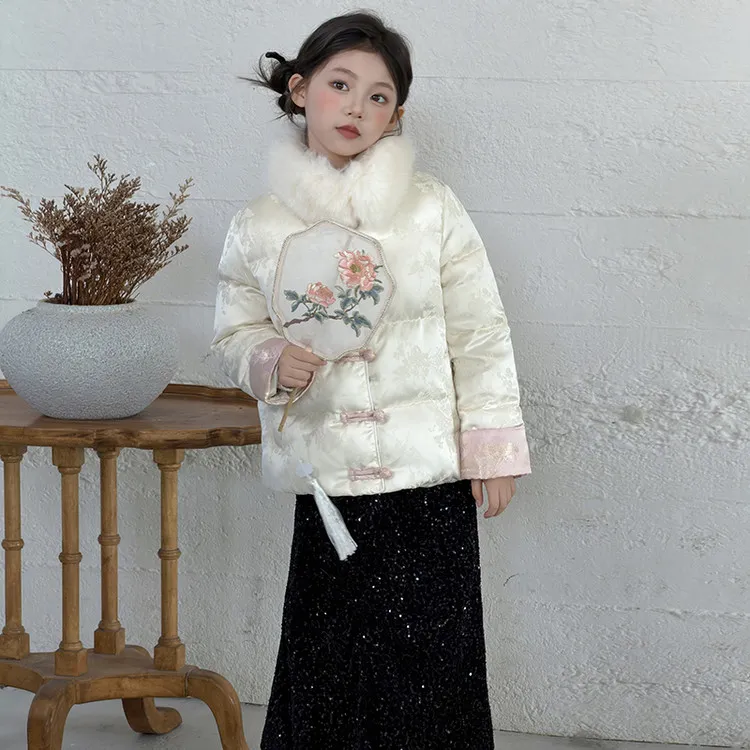 女童新中式棉袄冬装2025新款洋气儿童国风棉衣超好看加绒棉服冬季