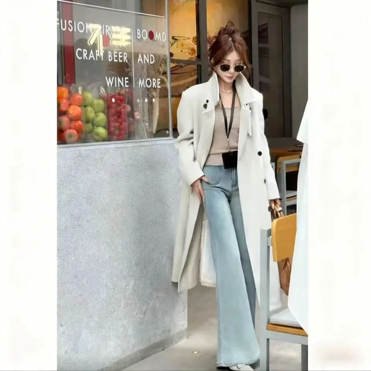 【富士山下】秋冬季新款羊毛大衣小个子高级感长款大衣外套女2635