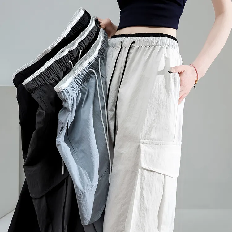 TUBREIT/图百年夏季新款工装裤时尚拼接薄款束脚阔腿休闲运动裤