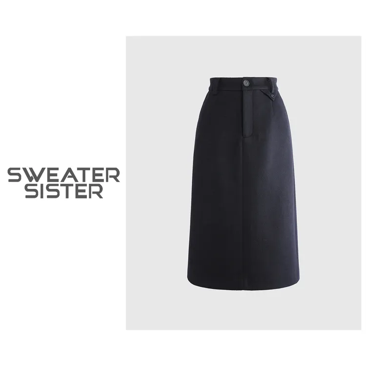 休闲气质显瘦开叉包臀绒面半身裙女6677-25200