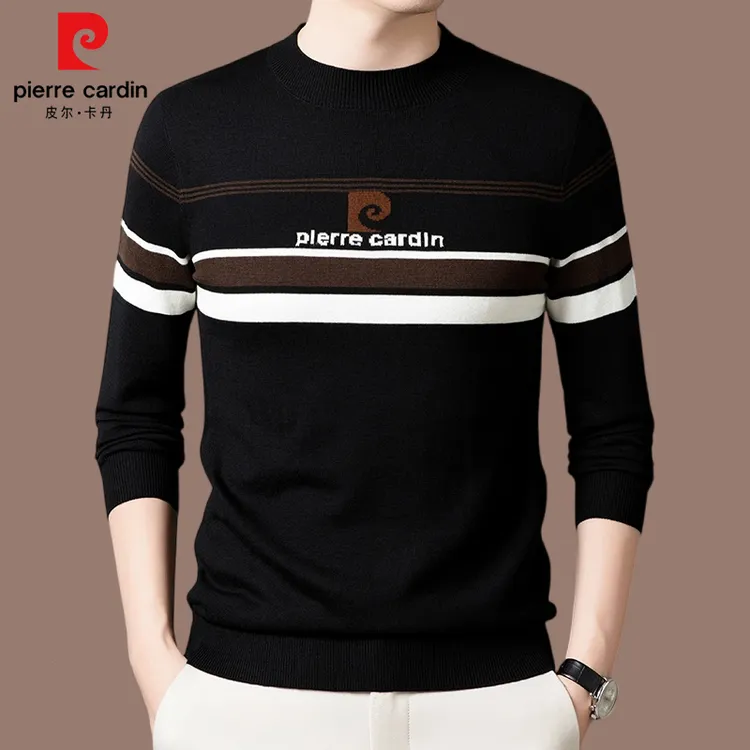 【皮尔卡丹官方正品】秋冬高档男士羊毛针织衫新款休闲毛衣打底衫