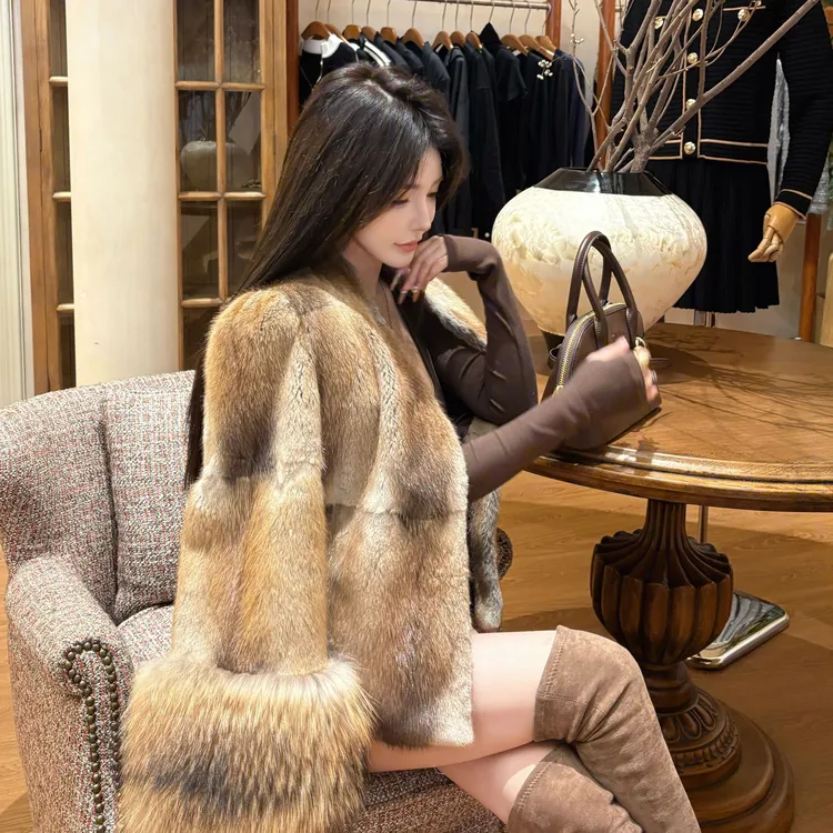 GUIDI GUDI【檀木幽香】秋冬韩系气质长袖外套/黄加蓝