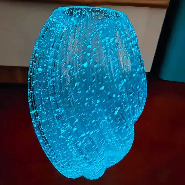 【夜光玻璃花器玻璃花瓶】高级感插花器装饰麦芽糖花瓶透明工厂直销