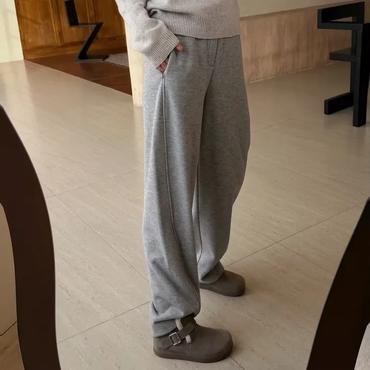 HELA AOMI“羊毛卫裤”绵羊毛莱赛尔松紧腰茧型休闲裤CY5CM61571