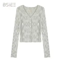 BSIEE/本涩杂色小扣子毛衣开衫显瘦百搭