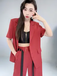 B26【送裤子】新款时尚西服套装显瘦休闲气质0