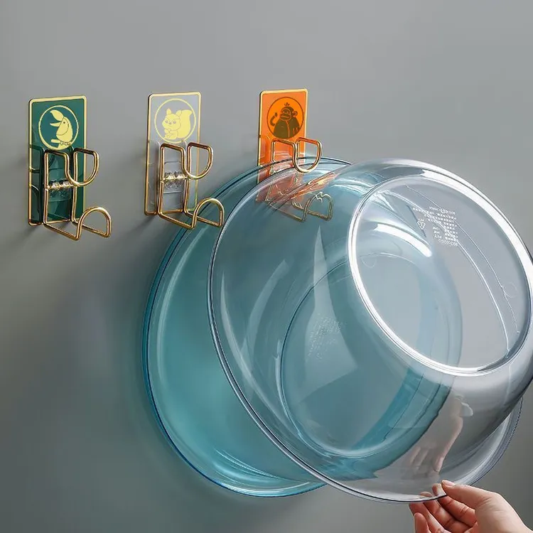 卫浴收纳神器卫生间免打孔脸盆收纳置物架强力无痕烫金脸盆挂架