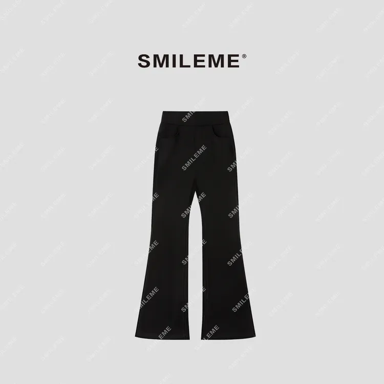 SMILEME【超模小黑裤】秋冬季玻尿酸气质显瘦微喇叭裤MC06825410