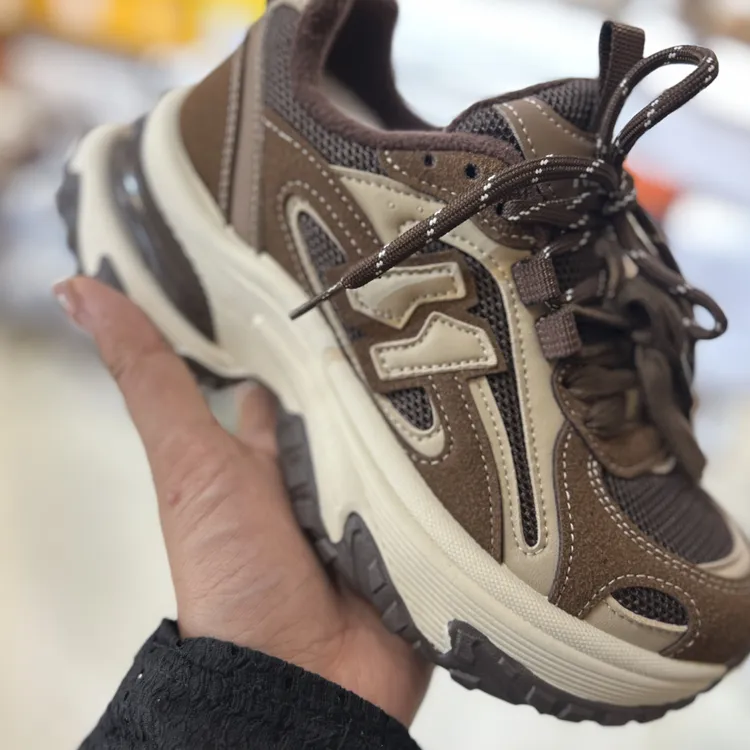 纯色老爹鞋增高系带时尚休闲鞋步鞋低帮厚底跑鞋潮流