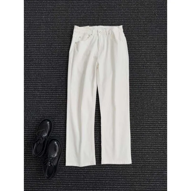 THON BERRY 白色阔腿牛仔裤垂感休闲西装裤百搭长裤潮NZK009