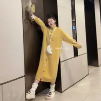 LIRUI【果缤纷】2025秋季上新彩扣款立领慵懒风韩系设计师款毛衣裙 