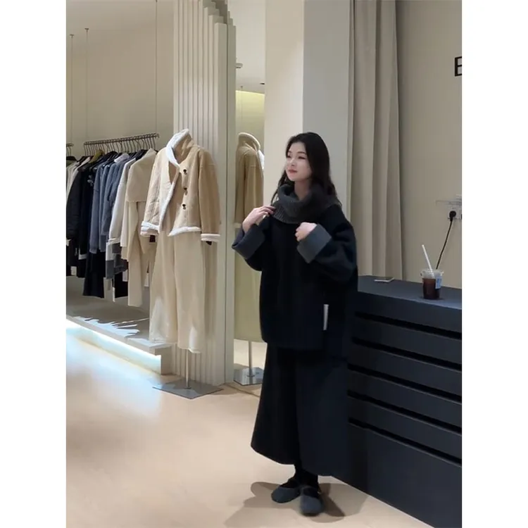 MARIE.COCO高级感气质宽松长袖上衣女秋季新款阔腿七分裤两件套