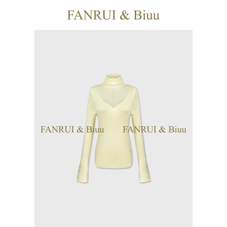FANRUI/泛芮「贝贝biuu」山羊绒+棉羊毛高领洋气显瘦打底上衣B18422