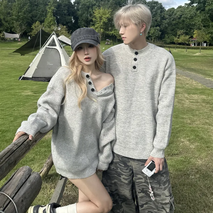 高级感2025新款情侣装秋冬韩版宽松男女慵懒风毛衣针织衫百搭潮流