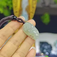 天然a货翡翠冰胶逍遥佛吊坠