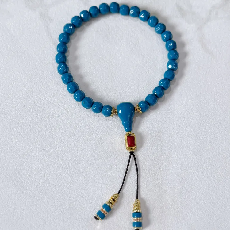 【辰曦 文玩】暴力蓝无相手持三通弟子珠配饰