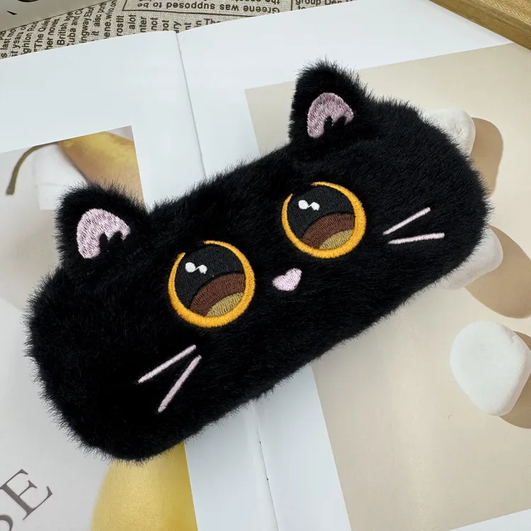 卡通可爱毛绒Kitty翻盖眼镜盒高颜值防脏眼镜收纳盒笔盒