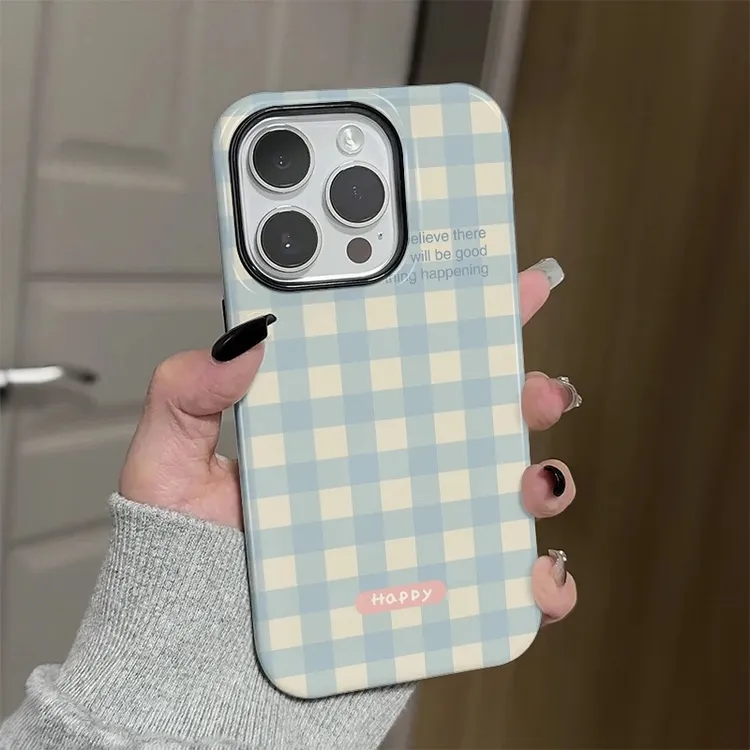 双拼格子英文菲林二合一适用苹果16promax手机壳可爱iphone14pro