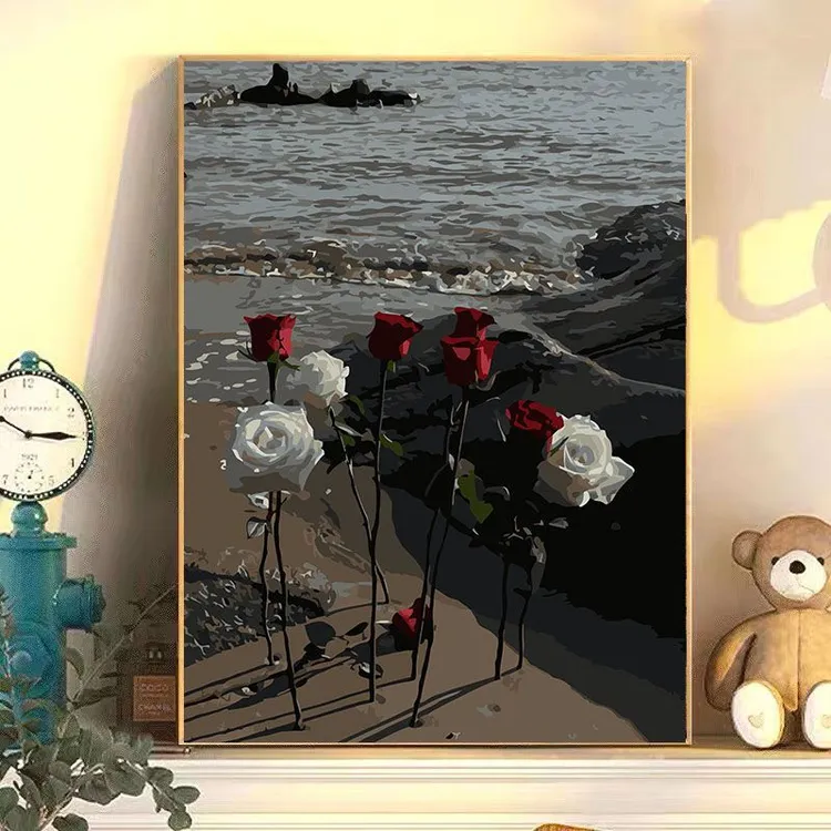 diy数字油画花卉系列手工填充填色油画高级感解压治愈系装饰挂画