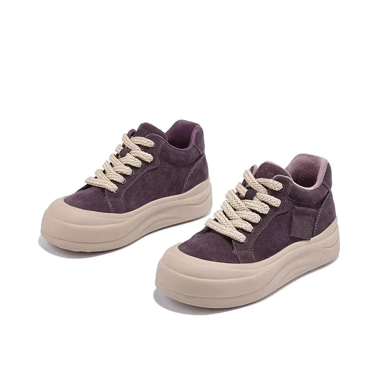 【绝绝紫】秋冬时尚复古加绒保暖系带女款高帮休闲鞋S889 DD