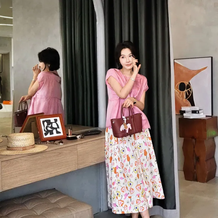 PENNYPENG桃夭夏季新款粉色多巴胺简约千金轻奢时尚真丝无袖上衣