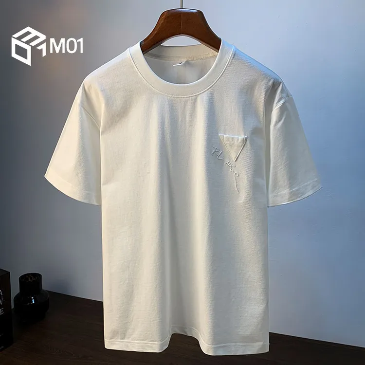 M01简约圆领短袖上衣男士夏季薄款宽松纯色打底衫大码休闲速干T恤