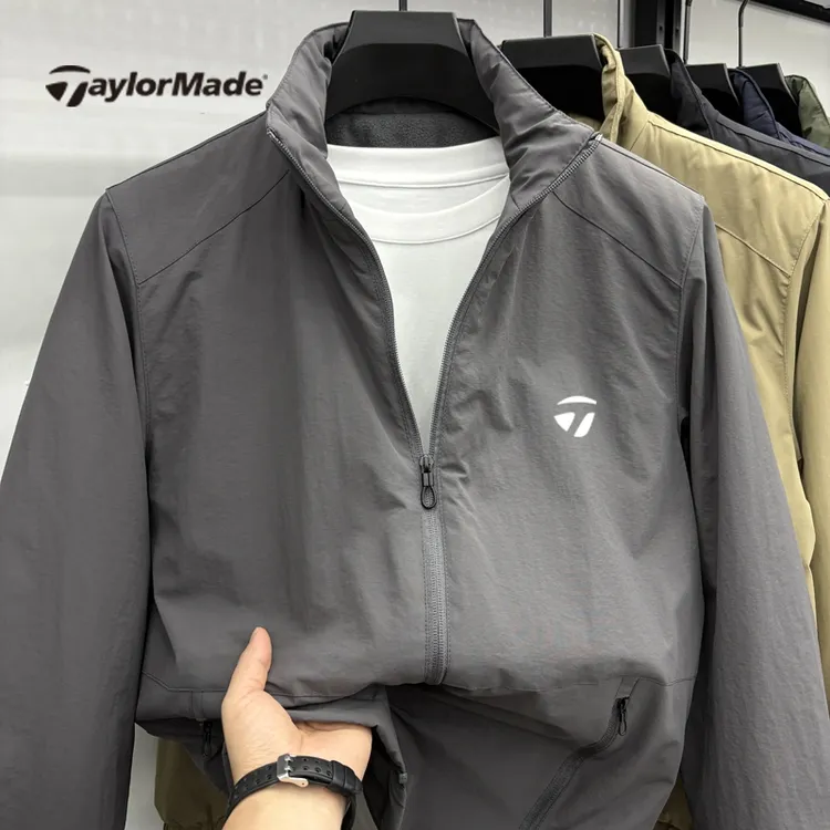 泰勒梅男士冬季高尔夫运动休闲立领夹克加绒加厚保暖休闲男士外套