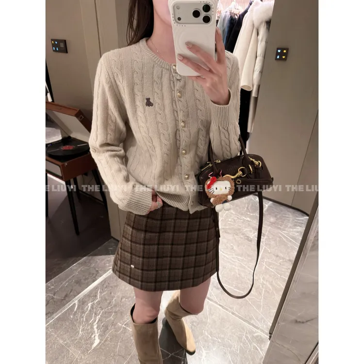 【LIUYI】高品质羊绒羊毛绞花开衫511213