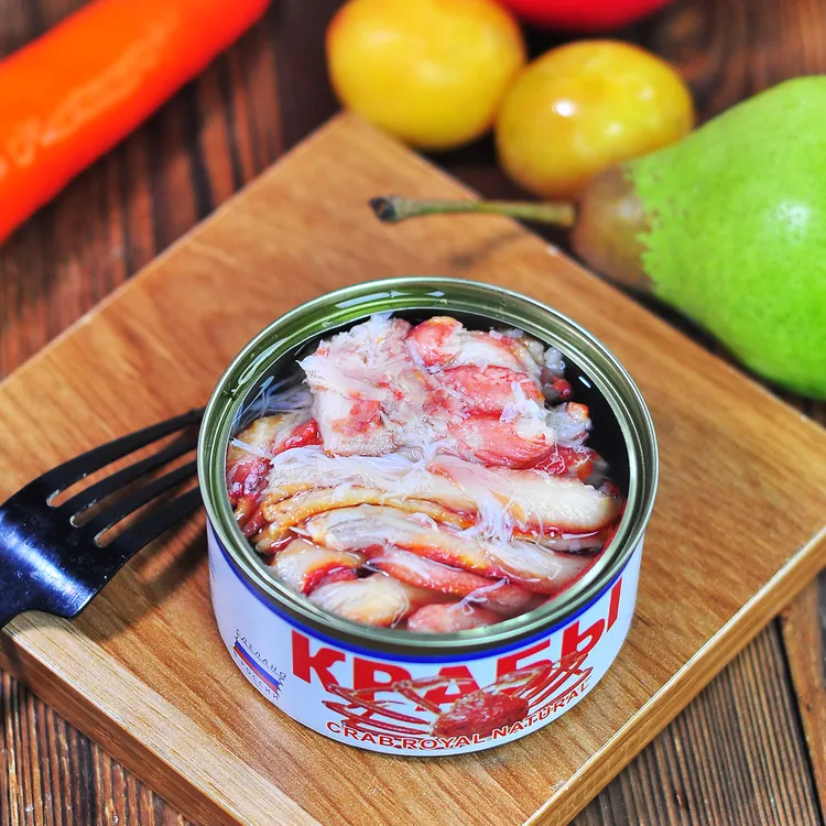 【新品】俄罗斯原装进口帝王蟹蟹腿肉罐头开罐即食美味分享130克/罐